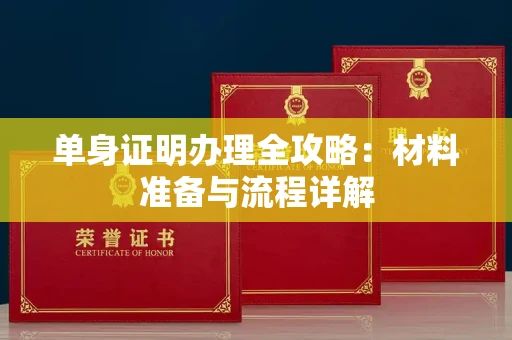 武汉单身证明办理全攻略:材料准备与流程详解